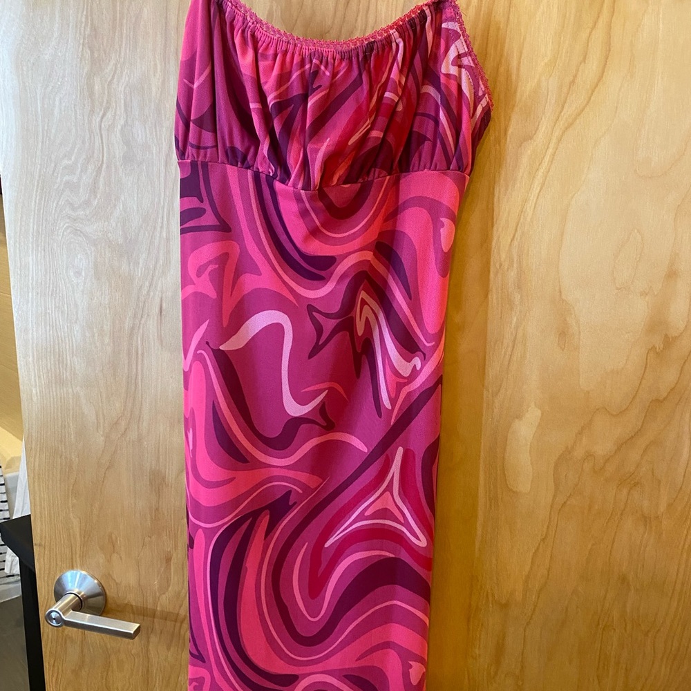 Pink disco styled dress